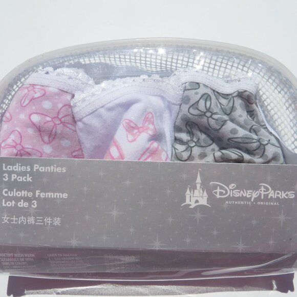 Disney Parks Ladies Panties 3 Pack Hiphuggers Size XS XSmall Mini Mouse Pink NEW - Picture 1 of 16